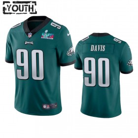 Tröjor Philadelphia Eagles Davis 90 Jordan Grön Super Bowl LVII Vapor Limited - Barn